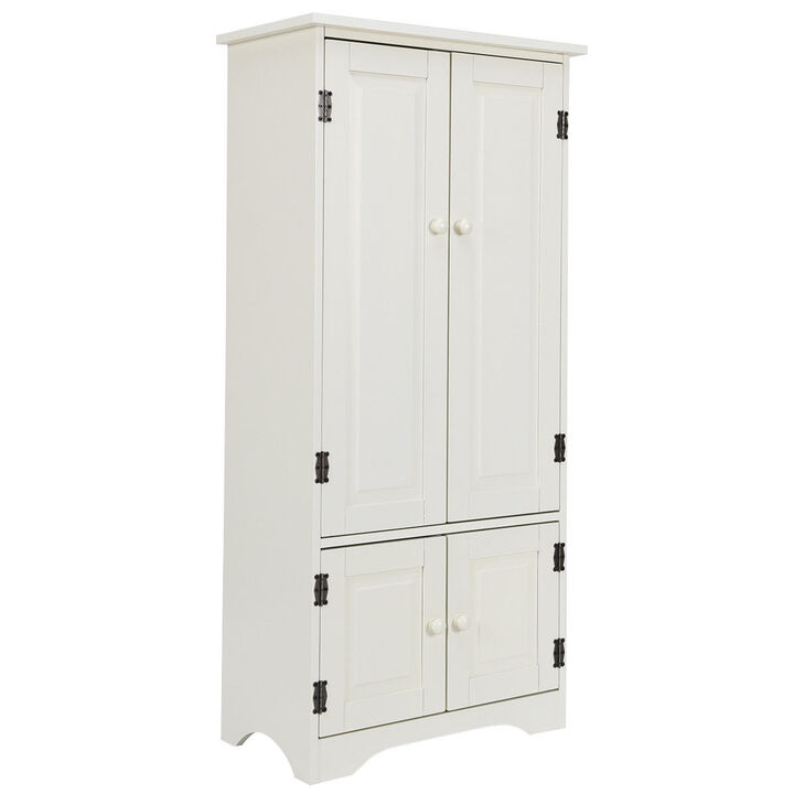 Accent Storage Cabinet Adjustable Shelves-White
