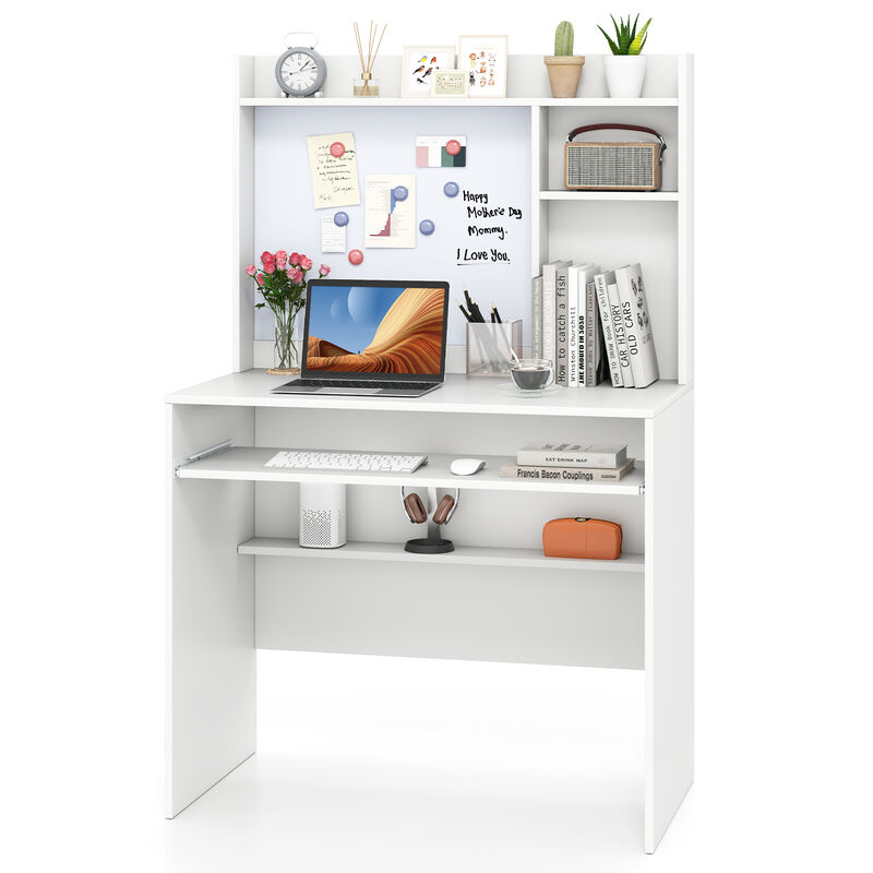 Compact Office Desk with Hutch and Magnetic Whiteboard for Productivity image number 3