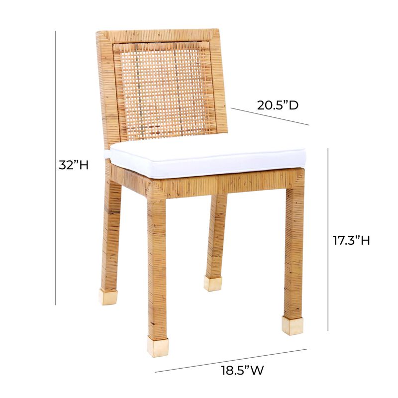 Casafoyer Amara Rattan Performance Fabric Dining Chair image number 2