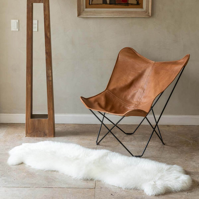 Genuine Sheepskin Rug "Duo" (1' 10" x 5' 11") &ndash; Soft & Fluffy Lambskin Rug - Made in Argentina.