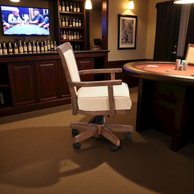 Starlight Canyon Home Solid Wood Game Chair with Casters, Cushion Seat for Poker Table Chairs image number 2