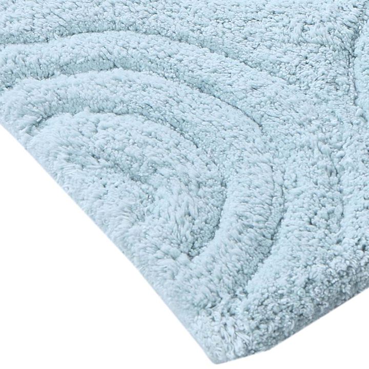 Knightsbridge Beautiful Circle Design Premium Quality Year Round Cotton With Non-Skid Back Bath Rug
