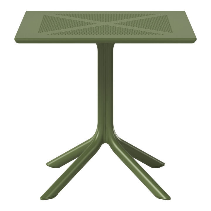 WestinTrends 31.5" Square Plastic Outdoor Patio Dining Table for 4