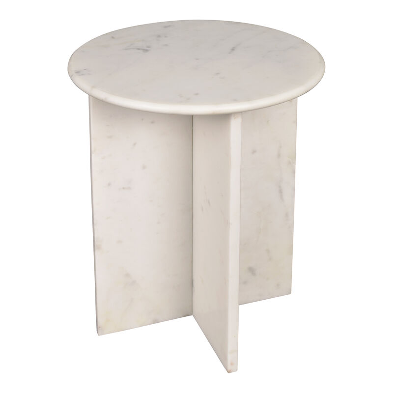 Javier 14" Contemporary Natural Marble Handmade X-Shaped End Table