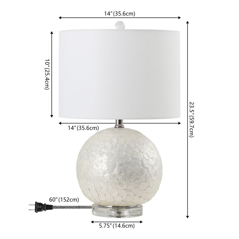 Zuri Capiz Seashell Sphere LED Table Lamp