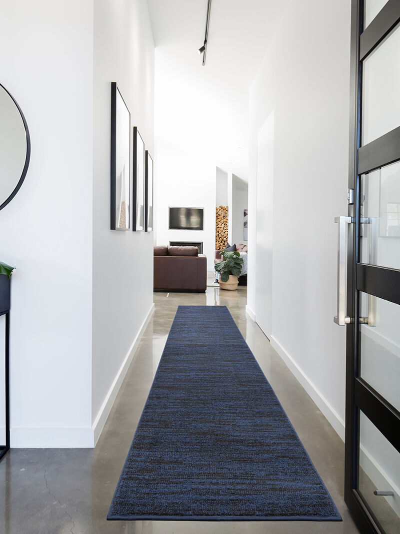 Nourison Essentials NRE01 Midnight Blue 2'2" x 7'6" Rug image number 6