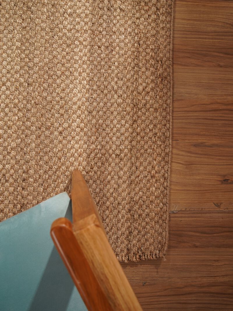 HAND WOVEN JUTE ECO-FRIENDLY AREA RUGS  - Solid Plain Pattern, High Pile, Natural Fiber, Outdoor Indoor Handmade Area Rugs for Living Room, Bed Room (J00006) image number 5