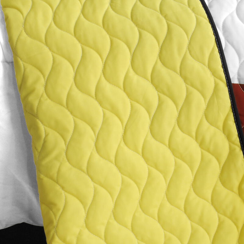 Queen Size 3-Piece Vermicelli Quilted Patchwork Quilt Set with Matching Pillow Shams image number 3