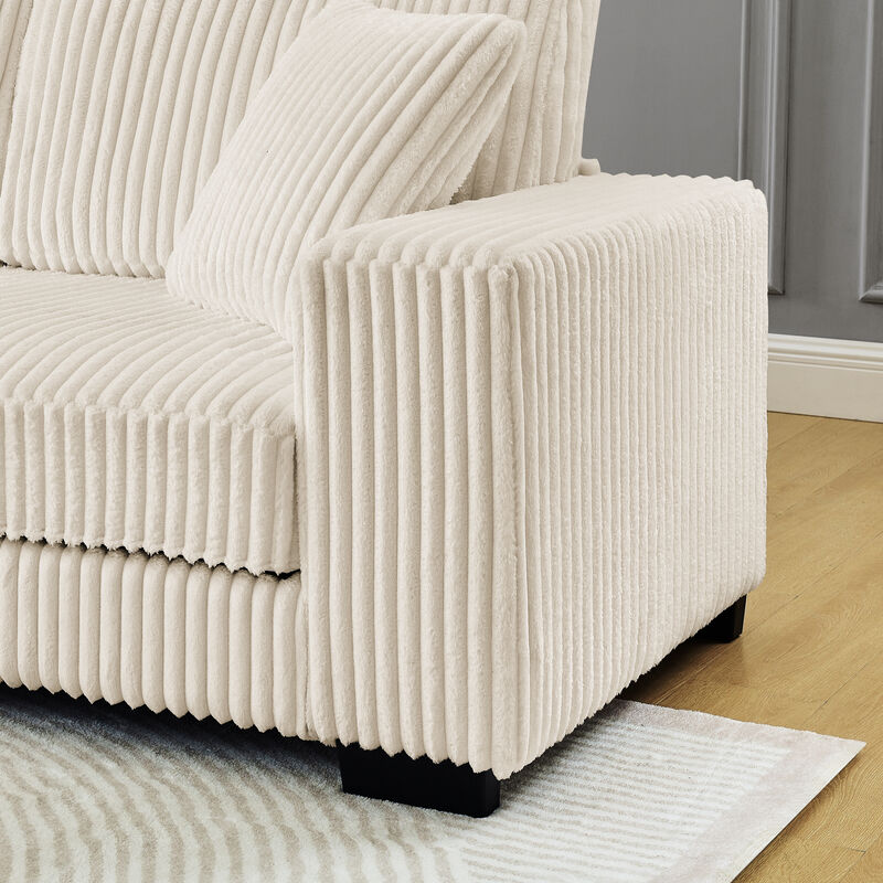 Merax Convertible Loveseat Sofa Bed with Arc Footstool image number 6