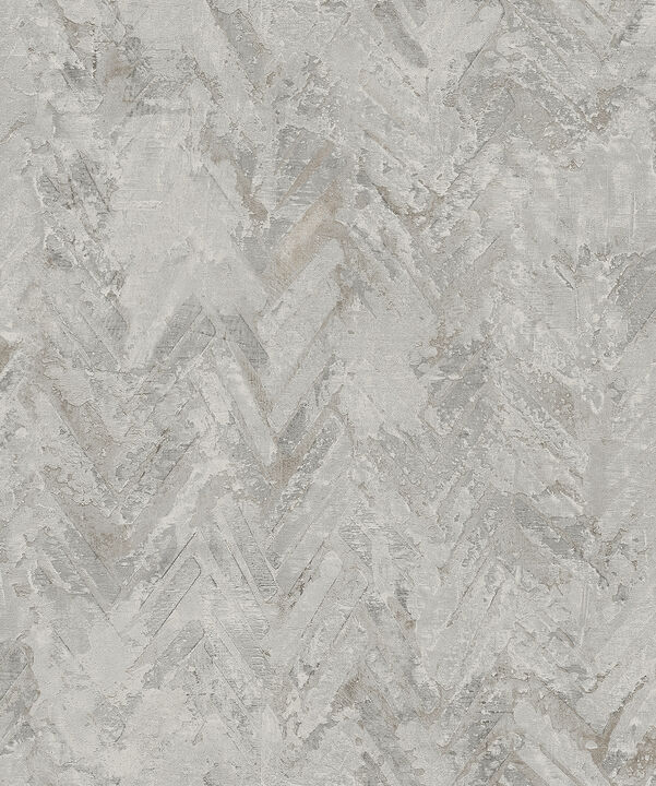 Amesemi Grey Distressed Herringbone Wallpaper