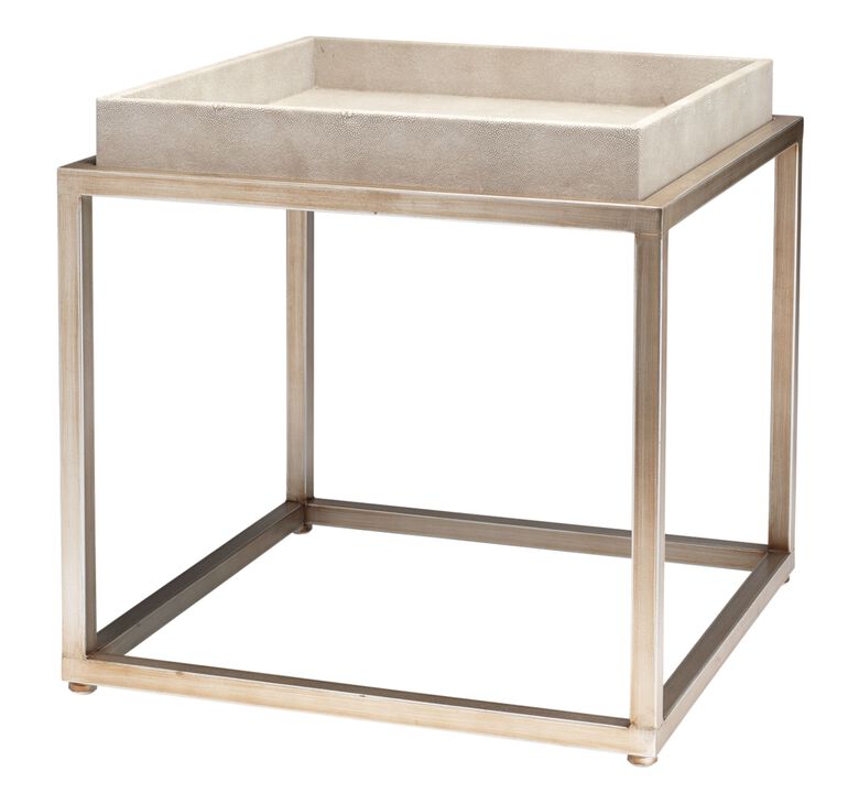 Jax Faux Shagreen Square Side Table