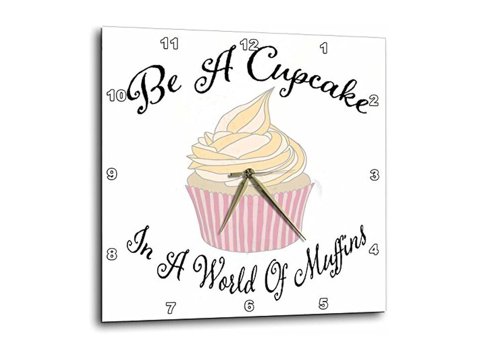 World Muffins Cupcake Wall Clock 15 Inch Home Decor