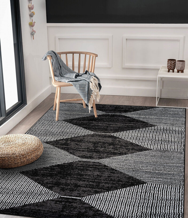 World Rug Gallery Beige Brown Geometric Stripe Indoor Area Rug image number 7