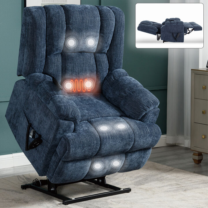 Dual Motor Heat Massage Recliners Infinite Position Electric Power Lift Recliners