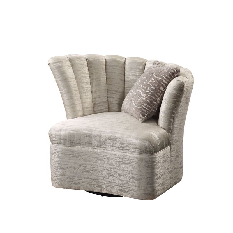 Athalia Swivel Chair w/1 Pillow, Shimmering Pearl image number 0
