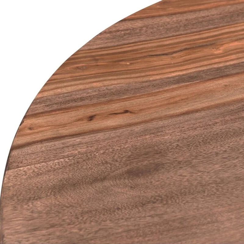 World Interiors Acres 46" Sheesham Wood Round Dining in Brownstone image number 4