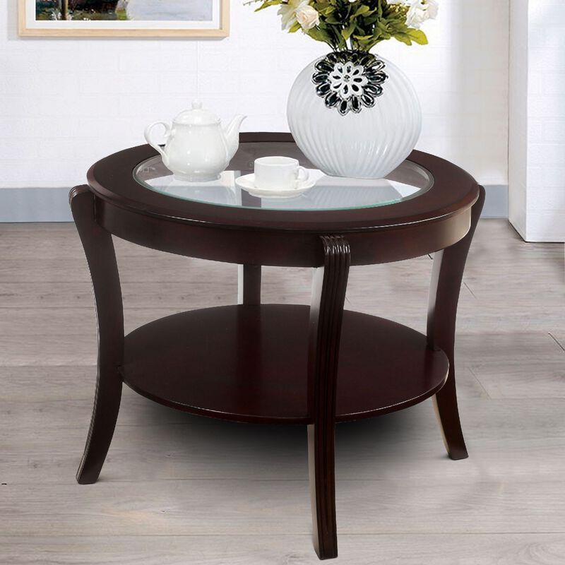 Finley Contemporary Style End Table, Expresso Finish-Benzara
