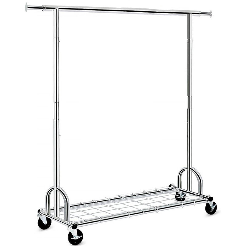 Durable Metal Clothing Rack with Lockable Wheels image number 0