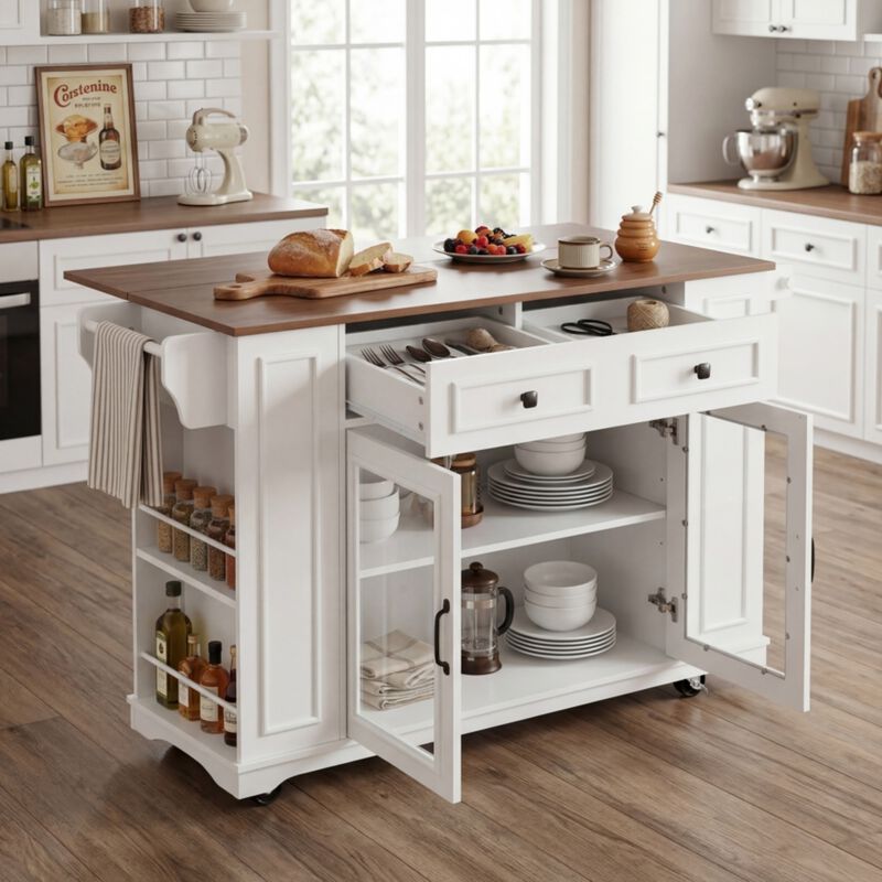 Lobswu Rolling Kitchen Island Cart image number 2