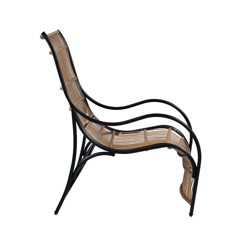 Merax 3 Pieces Wicker Outdoor Patio Furniture Set with Lounge Chair