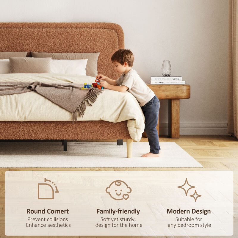 Sarick Plush Upholstered Platform Bed image number 5