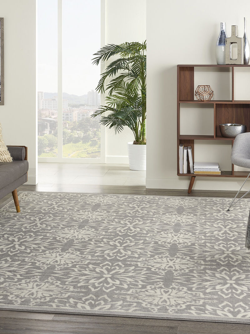 Jubilant JUB06 Ivory/Gray 8' x Round Rug