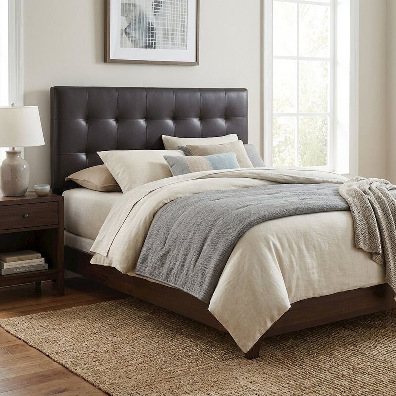 Upholstered Vinyl Full Headboard with Plush Padding and Sleek Design image number 3