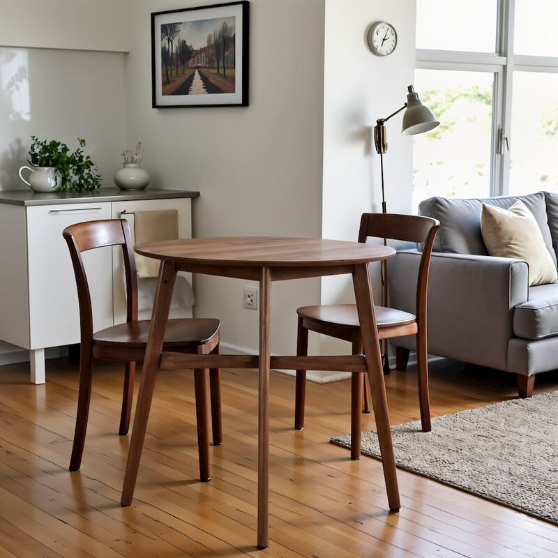 Starlight Canyon Home Brown Round Dining Table &ndash; Elegant Small Round Kitchen Table for Any Space