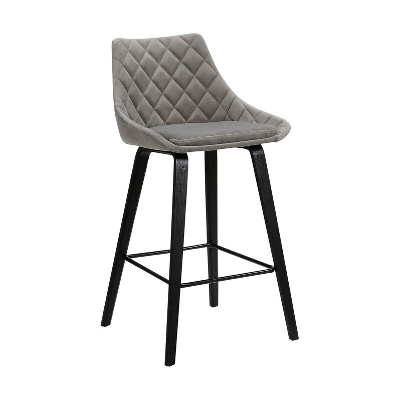 Dani  Brown Faux Leather Barstool in Walnut Glazed Finish