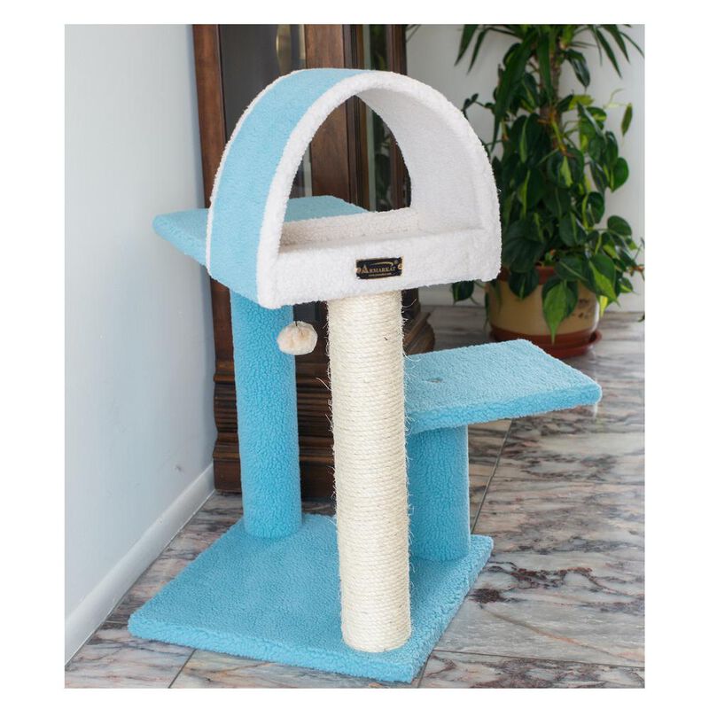 Armarkat 29 Real Wood Cat Tree With Scratcher And Tunnel For Squeeze