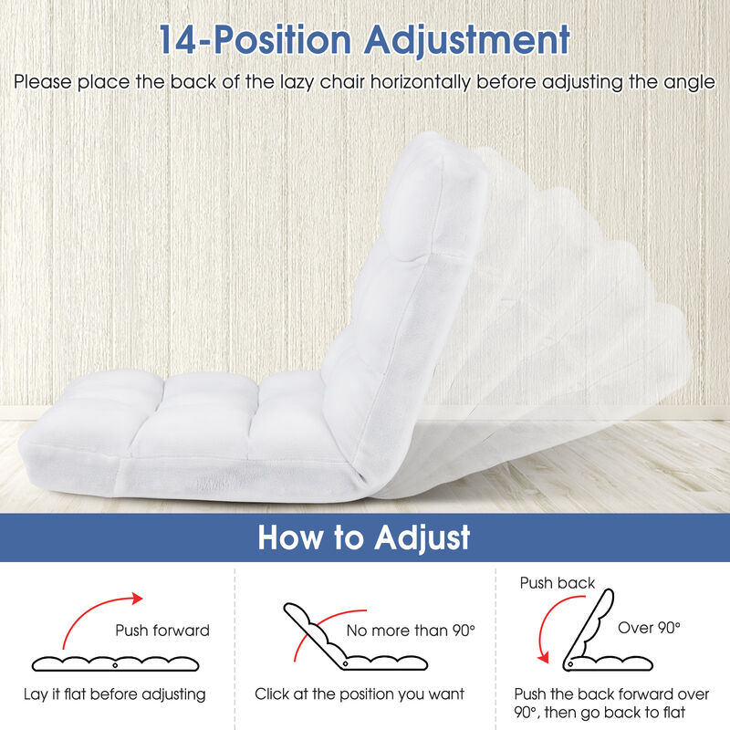 Adjustable Floor Chair with 14 Positions and Cushioned Seat image number 5