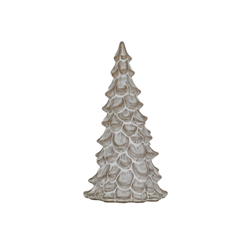 Compact Stoneware Tree with Reactive Glaze, Cream image number 0