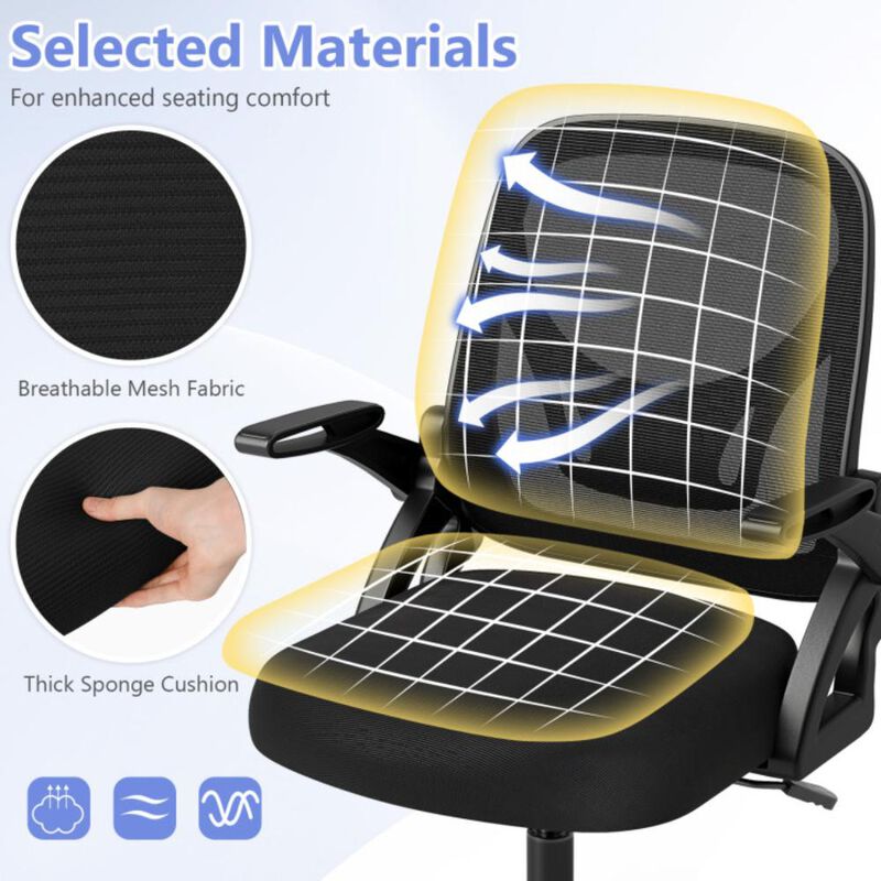 Hivvago Ergonomic Computer Desk Chair with Lumbar Support and Flip-up Arms