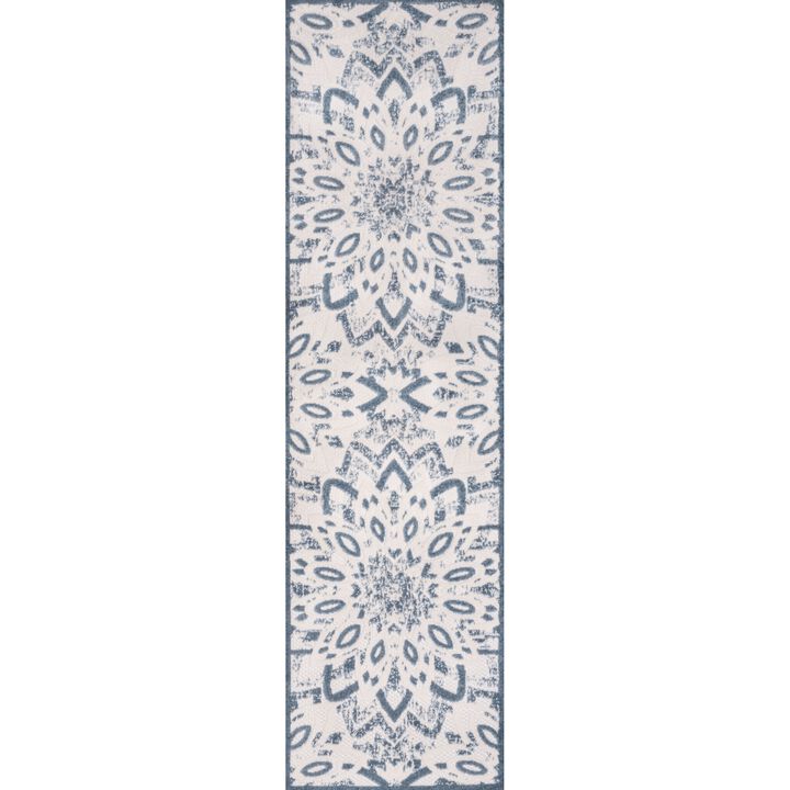 Flora Abstract Bold Mandala High-Low Indoor/Outdoor Area Rug