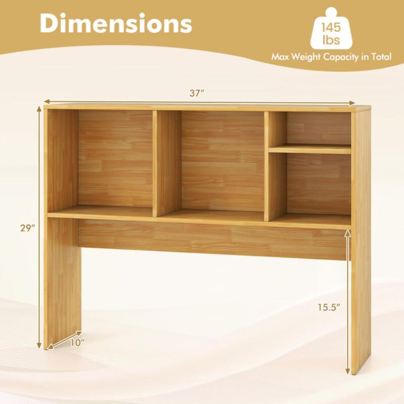 Hivvago Computer Desktop Bookcase with 4 Cubbies and Open Back Compartment