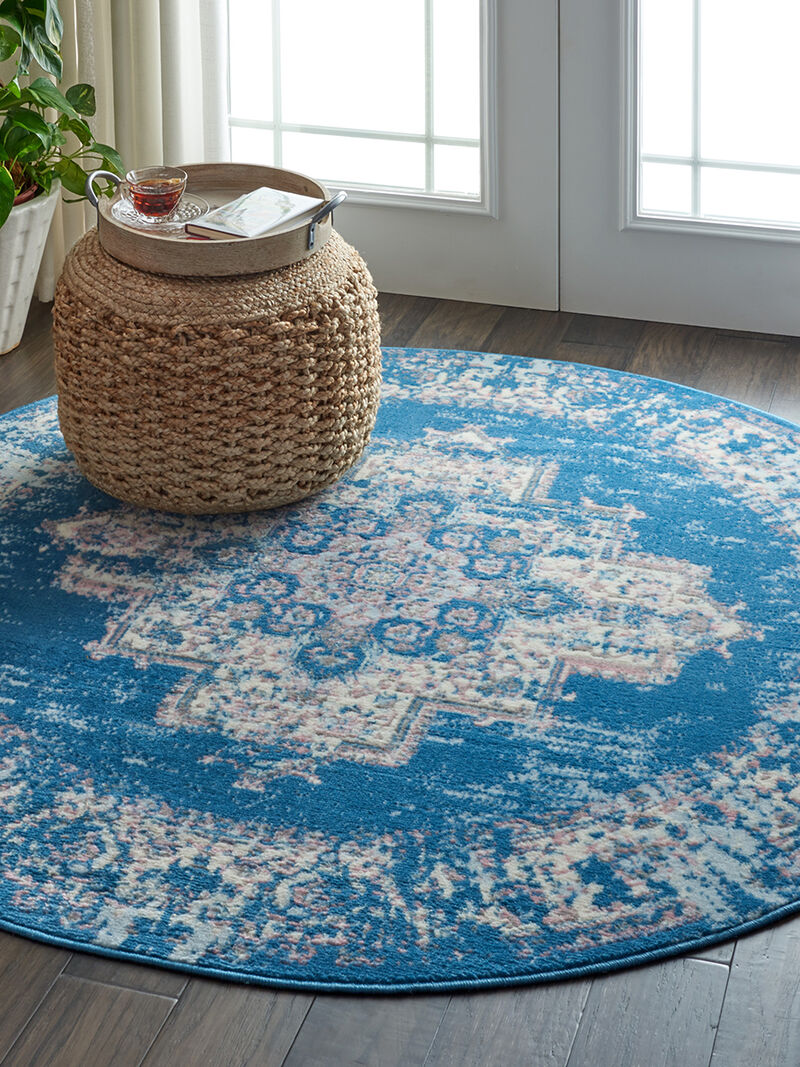 Grafix GRF14 Blue 5'3" x Round Rug