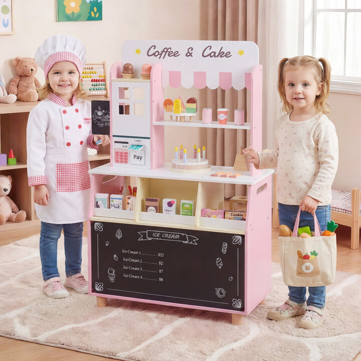 Kids Pretend Ice Cream Shop Set with 27 Accessories and Machine