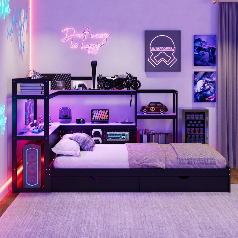 Merax Twin Size Multi-Functional Gaming Daybed image number 2
