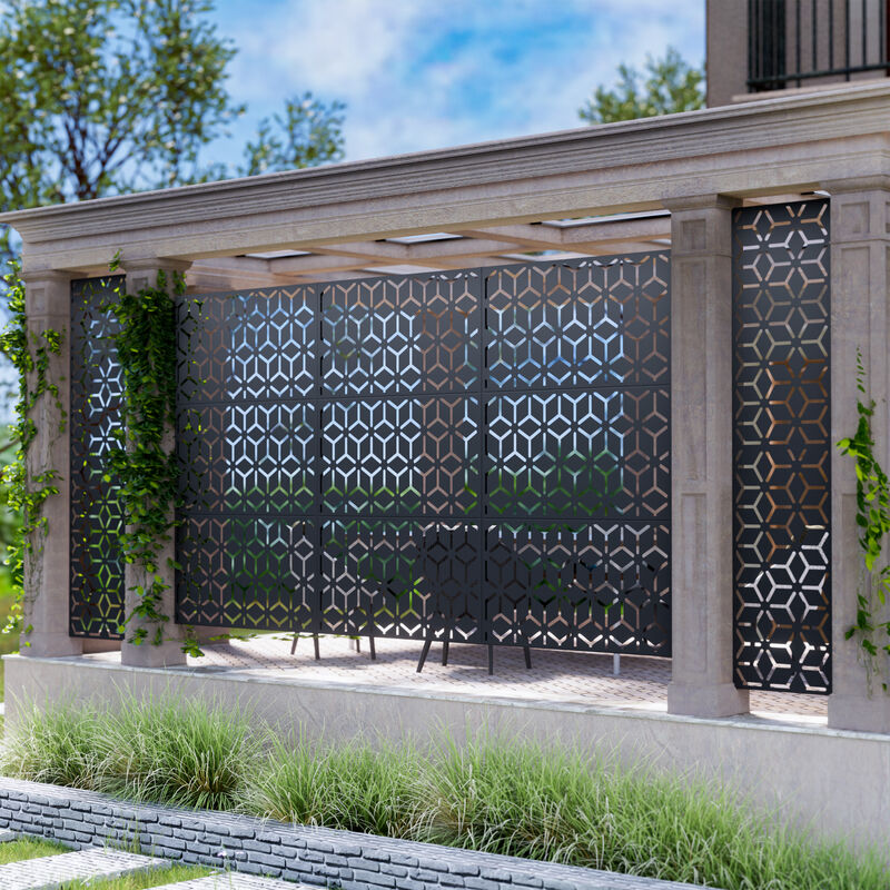 47*72 Garden Fence Outdoor Privacy Screen  in Black