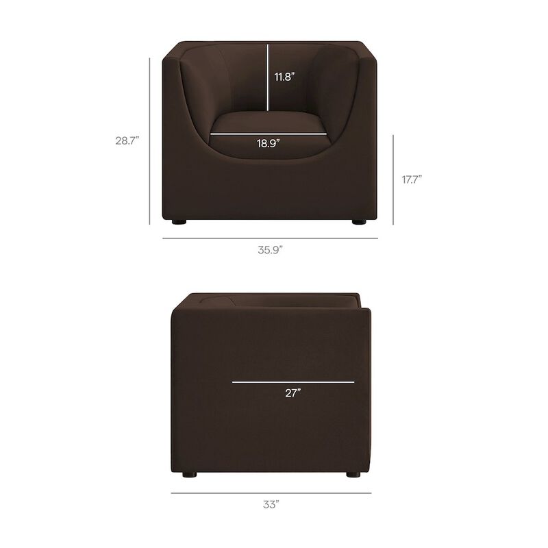 Hilda Curved Back Performance Velvet Armchair image number 2