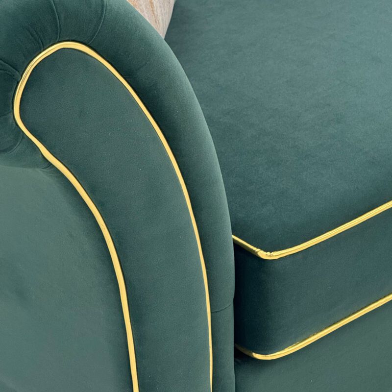 Nixbix Velvet 3‑Seater Chesterfield Sofa image number 6
