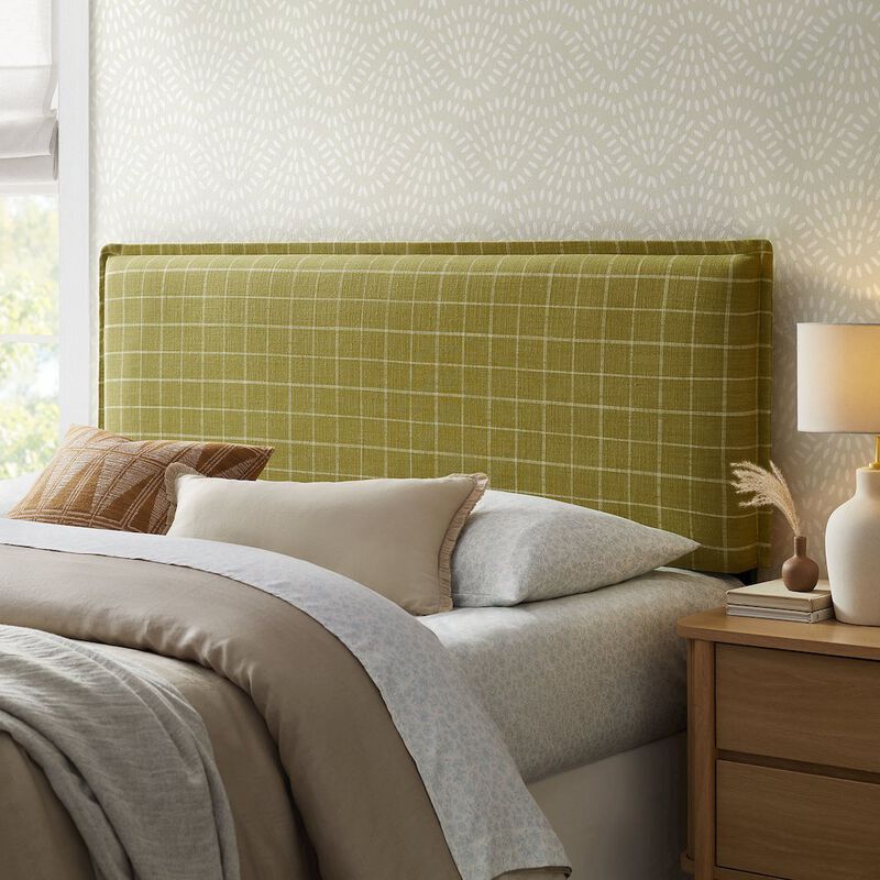 Camille Checkered Linen Blend King Size Headboard image number 6