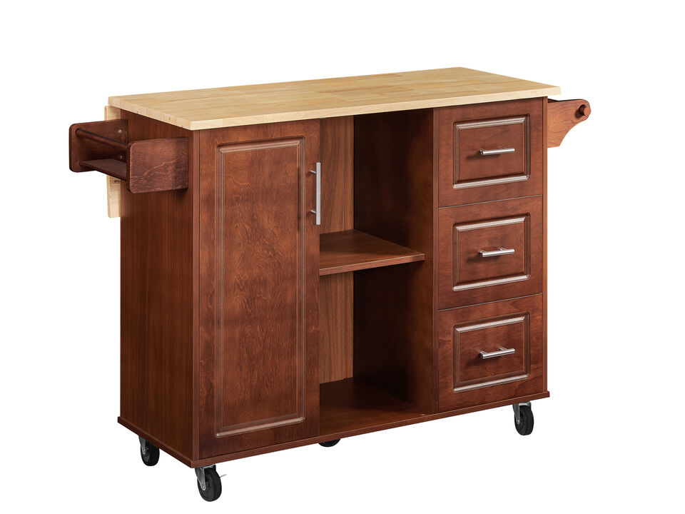 Streamdale Mobile Kitchen Island Cart With 3 drawers