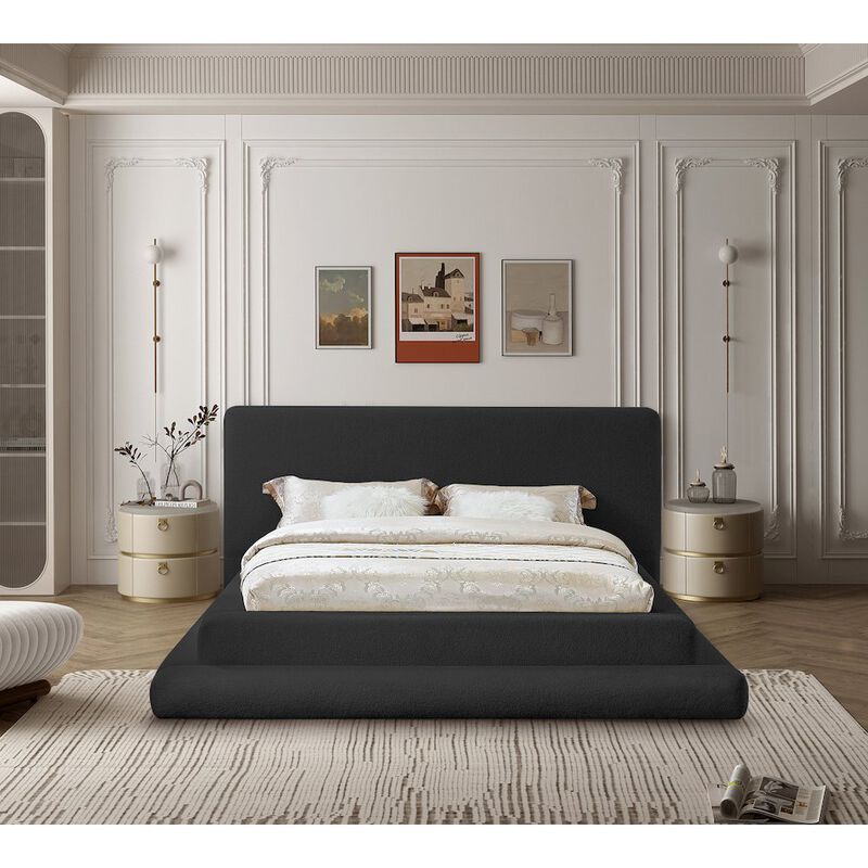 Meridian Furniture Dane Black Teddy Fabric King Bed