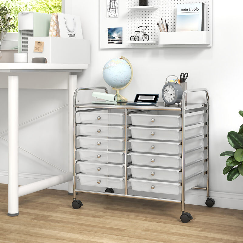 Heavy-Duty Rolling Cart with 12 Drawers – Ideal for Craft & Office Use