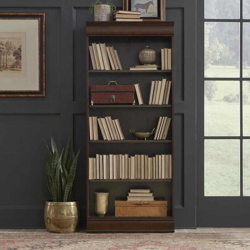 Liberty Furniture Brayton Manor Jr Executive 72 Inch Bookcase (RTA) in Cognac image number 2