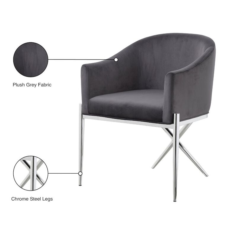 Meridian Furniture Xavier Grey Velvet Dining Chair