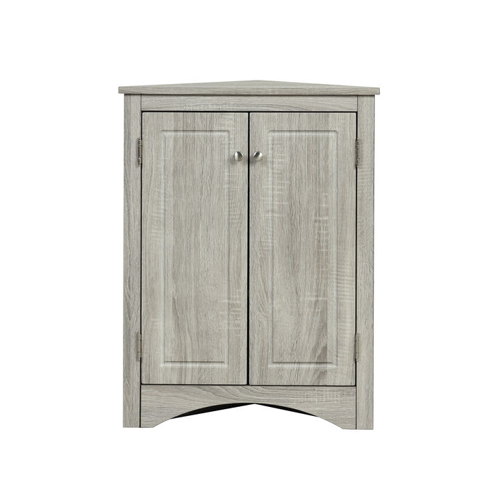 Whisen Triangle Bathroom Storage Cabinet Corner Cabinet with Adjustable Shelves