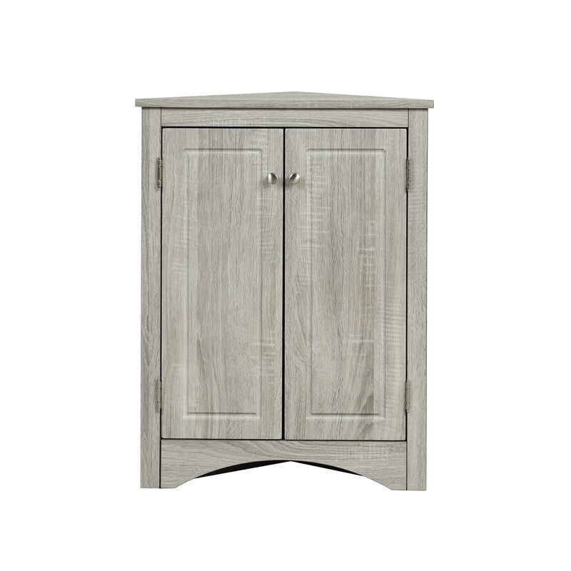 Whisen Triangle Bathroom Storage Cabinet Corner Cabinet with Adjustable Shelves