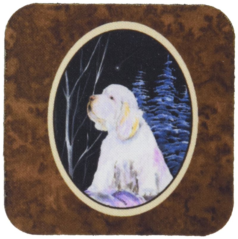 Caroline's Treasures SS8346FC Clumber Spaniel Foam Coasters (Set of 4), 3.5 H x 3.5 W, Multicolor image number 0